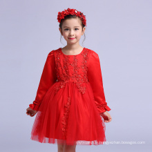 Chinois de Noël Enfants Vêtements Robes De Bal du Nouvel An Pour Fête Rouge Plein Manches Robes Enfants Filles Broderie VÊTEMENTS